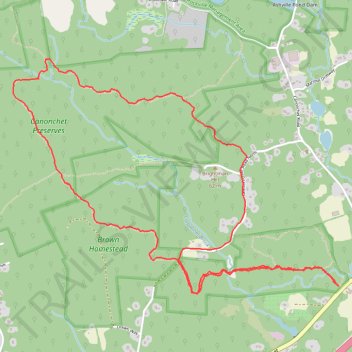 Canonchet Preserves hiking loop trails trail, distance, elevation, map, profile, GPS track
