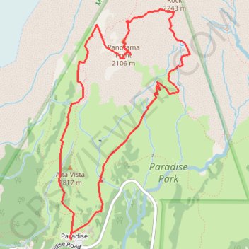 Panorama Point, Golden Gate Falls and Myrtle Falls Loop trail, distance, elevation, map, profile, GPS track