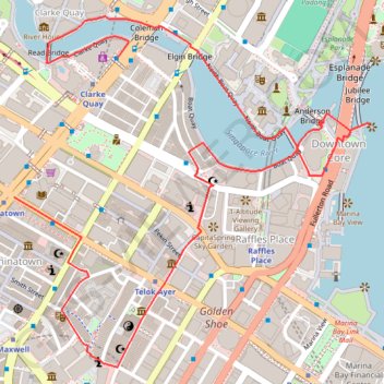 Chinatown - Singapore trail, distance, elevation, map, profile, GPS track