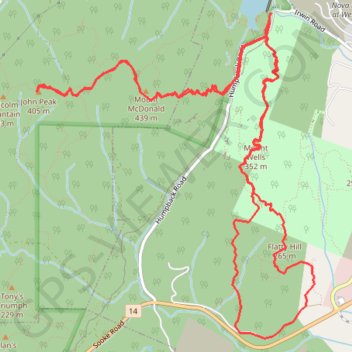 Mount Wells - Flatty Hill - Mount McDonald - John Peak trail, distance, elevation, map, profile, GPS track