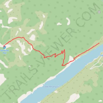 Lake Sylvester Hut from the Cobb Dam trail, distance, elevation, map, profile, GPS track