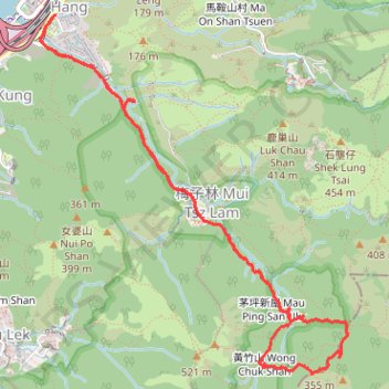 黄竹山(麥徑小路入) trail, distance, elevation, map, profile, GPS track