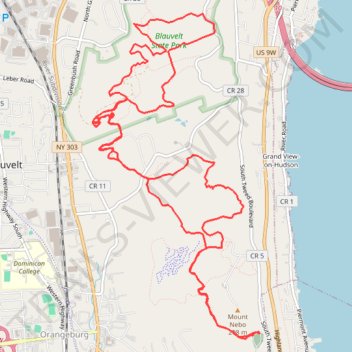 Blauvelt State Park trail, distance, elevation, map, profile, GPS track