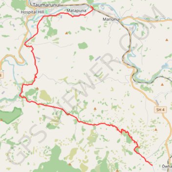 Taumarunui - Owhango trail, distance, elevation, map, profile, GPS track