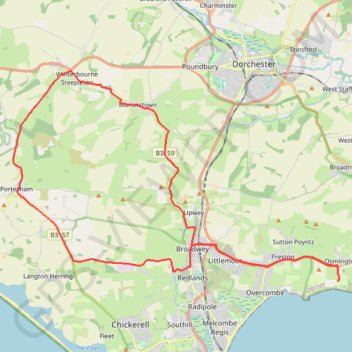 Osmington loop trail, distance, elevation, map, profile, GPS track